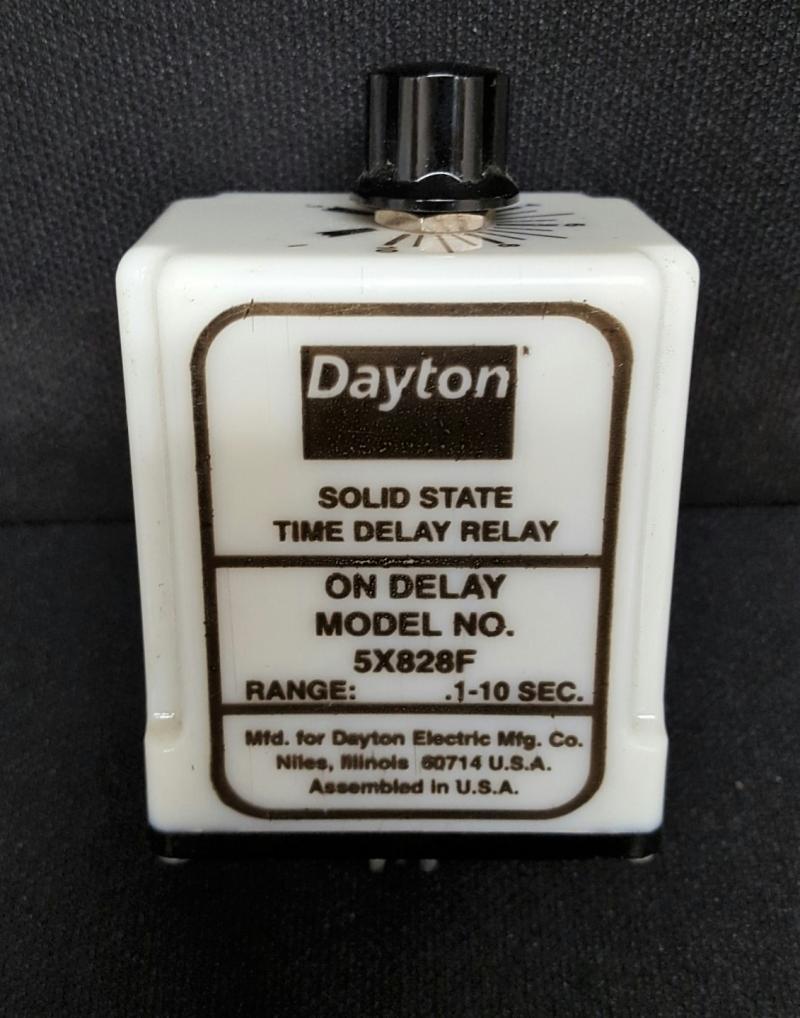 DAYTON 5X828F TIME DELAY RELAY 0.1-10 SECONDS 120VAC ...