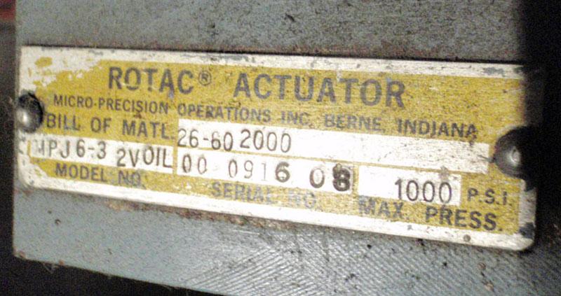 Rotac MPJ6-3 2V OIL Hydraulic Actuator | Garden City Plastics