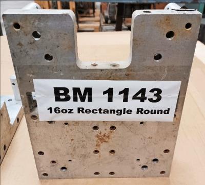 Backer Plate View 16 oz Rectangle Round Bottle Blow Mold