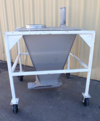34" Long x 34" Wide x 44" Tall Portable Stainless Steel Hopper Back