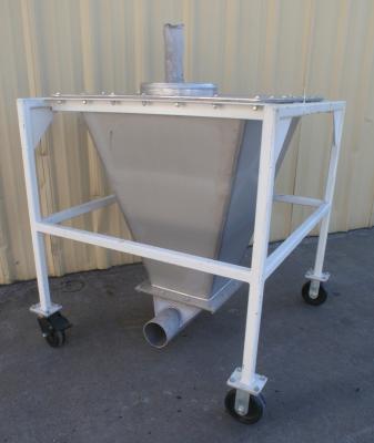 34" Long x 34" Wide x 44" Tall Portable Stainless Steel Hopper Front