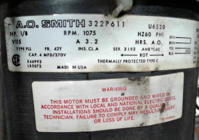 A.O. Smith 322P611 Electric Fan Motor
