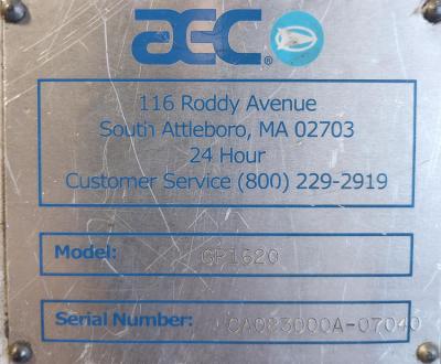 AEC Nelmor 30 HP Grinder Data Plate