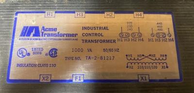 Acme Electric Corporation TA-2-81217 1 kVA Control Transformer