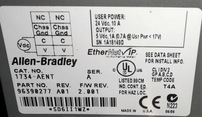 Allen Bradley 1734-AENT  EtherNetIP Twisted Pair Media IO Adapter 