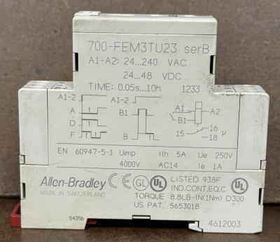 Allen Bradley 700-FEM3TU23 Series B time relay 2