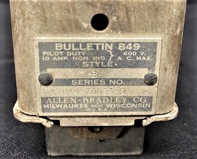 Allen Bradley 849-Z0D33-B Style 849 Timing Relay with Off Delay