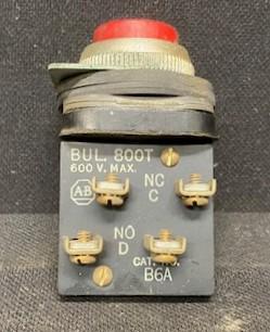 Allen Bradley Bul. 800T B6A Red Push Button
