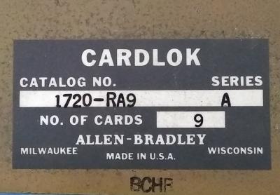 Allen Bradley Cardlok 9 Card Rack