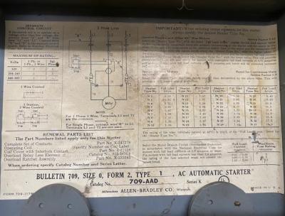 Allen-Bradley 709-AAD Bulletin Enclosed AC Automatic Starter