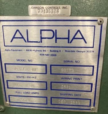 Alpha Equipment PCW/20 HF Chiller