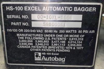 Automated Packaging Systems HS-100 Excel Autobag Bagging Machine