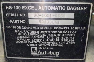 Automated Packaging Systems HS-100 Excel Autobag Bagging Machine ...