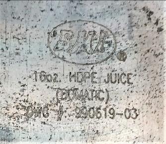 Blow Mold Data Plate View BMI 16 oz HDPE Juice Bottle Blow Mold