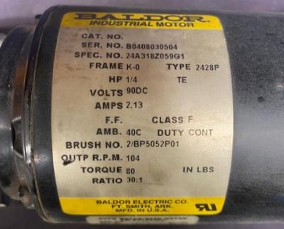 Baldor 24A318Z059G1 1/4-HP Gearmotor