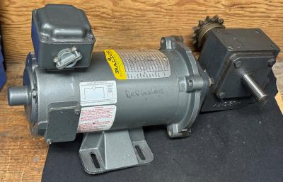 Baldor CDP3310 .25HP 90V DC Motor with HUB City model 184 single reduction worm gear speed reduce