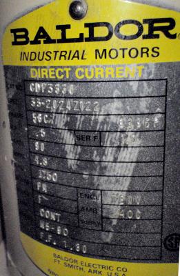 Baldor CDP3330 1/2hp Motor label