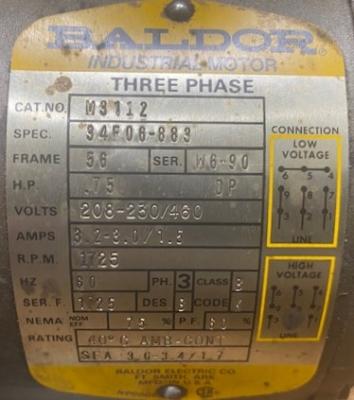 Baldor M3112 34-HP Motor