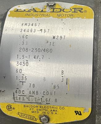 Baldor Electric Motor Filter Data