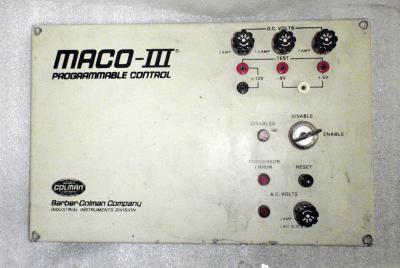 Barber Colman A-11087 Maco III Programmable Control Power Supply Front Panel