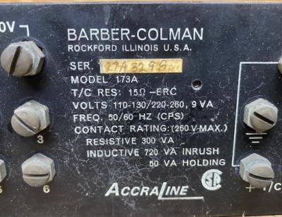 Barber-Colman 173A Accraline Temperature Controller