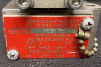 Bellows-Valvair L545-39-102 Valvair Pneumatic Valve