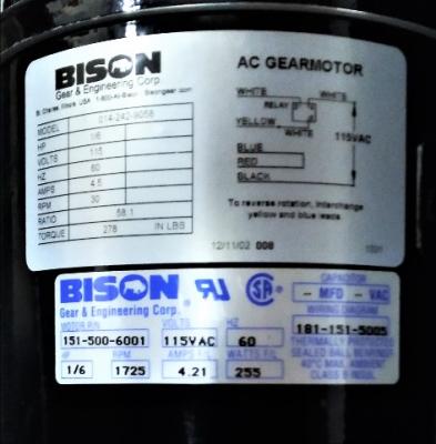 Bison 014-242-9058 A-C Gearmotor