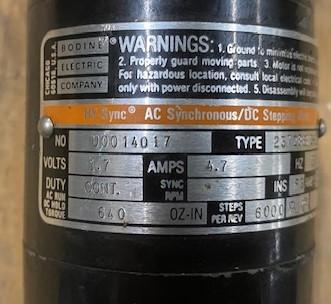 Bodine 23T2BEHD-D3 Synchronous DC Stepping Motor