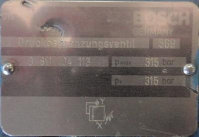 Bosch 0811104113 Control Valve data plate