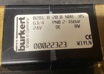 Burkert 281B20.0 NBR MS Solenoid Valve