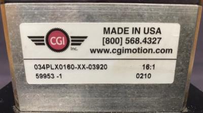 CGI Motion 034PLX0160-XX-03920 16:1 Gearbox