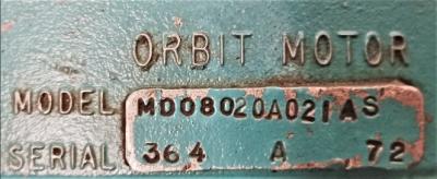 Orbit Motor Data Plate View Char-Lynn MDO8020A021AS Orbit Motor