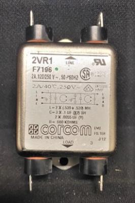 Corcom 2VR1 F7196 EMI Line Filter