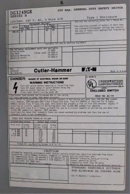 Cutler-Hammer DG324NGK General Duty Safety Switch