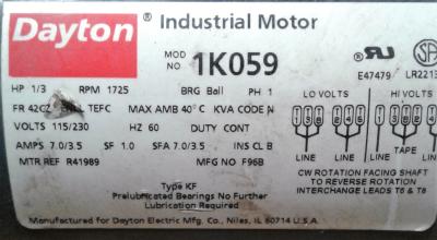 Dayton 1K059 AC Motor