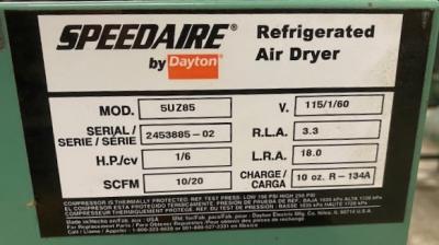 Dayton 5UZ85 Speedaire Refrigerated Air Dryer