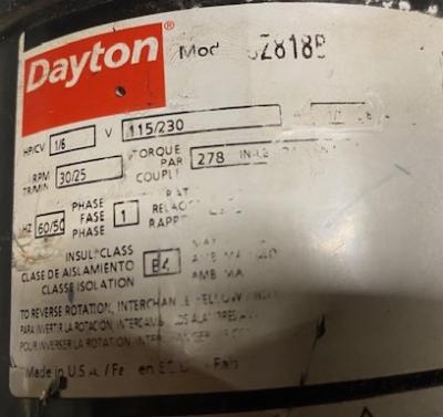 Dayton 6Z818B 16 HP 1-Phase Electric Motor