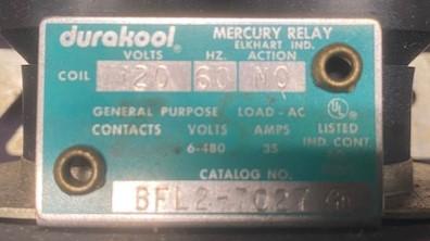 Durakool BFL2-7027 Mercury Relay