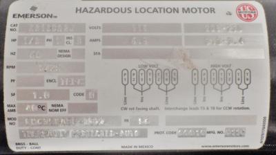 Emerson Hazardous Location Motor XS13CA2J