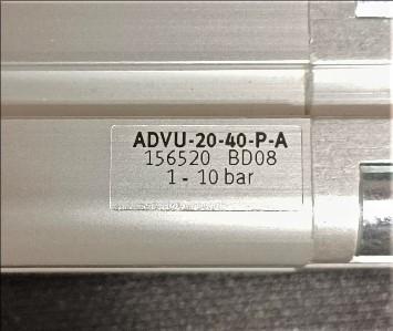 Compact Pneumatic Cylinder Data Plate View Festo ADVU-20-40-P-A Compact Pneumatic Cylinder