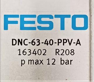 Pneumatic Cylinder Data Plate View Festo DNC-63-40-PPV-A Pneumatic Cylinder