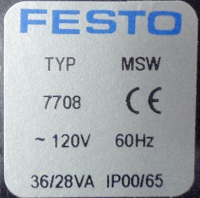 Festo MSW SOLENOID COIL W/STANDARD SOCKET