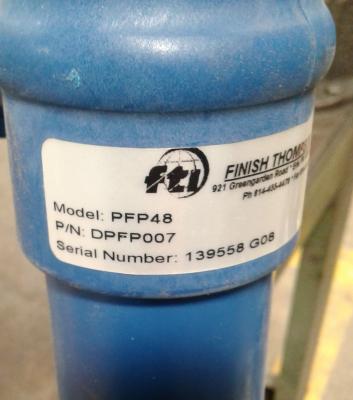 Finish Thompson M6 Drum Pump and Mixer Suction Tube data tag
