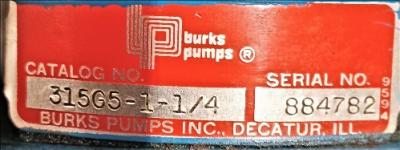 Burks Pump Data Plate View Franklin Electric 1.5 HP Motor