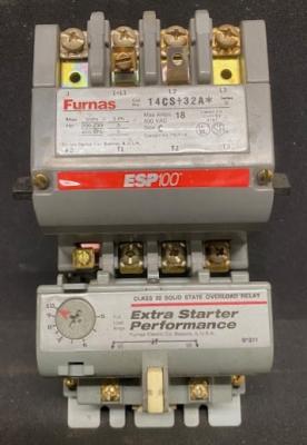 Furnas 14CS-32A Series B Magnetic Starter with Furnas D74682-004 Series A Overload Relay 