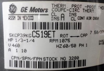 GE Motor Fan 5KCP39KGC519ET