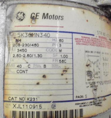 GE Motors 5K36MN340 Motor