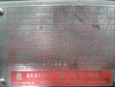 General Electric 5K184BC220A AC Motor 
