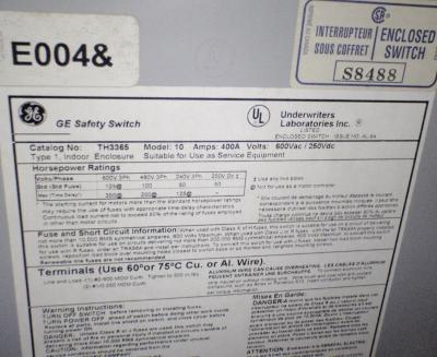 General Electric Safety Switch TH3365R