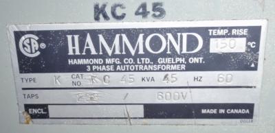 Hammond KC 45, 3 Phase Autotransformer